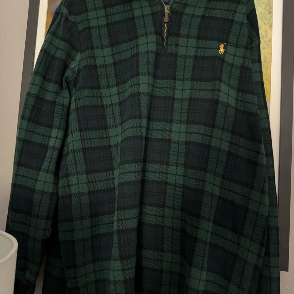 Ralph Lauren Green and Navy Plaid XL Pullover SLIM FIT
